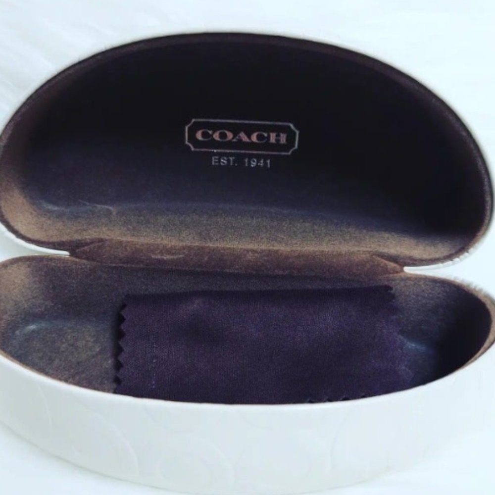 Coach white monogram sunglasses case